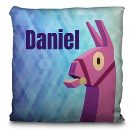 LolaPix Custom Square Cushion with Name. Gift for fans, unique, original and exclusive. Premium quality. Various sizes to choose from. Filling included. FORTNITE