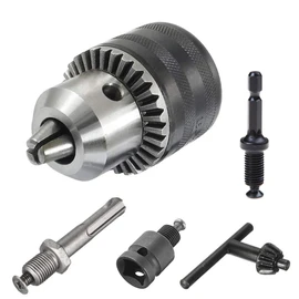 Saiper 1.5-13mm Capacity 1/2-20UNF Key Drill Chuck with Hex Shank, 1/2" Socket Square Converter and SDS Plus Shank Adapter Electric Drills and Rotary Hammers Accessories