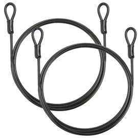 1/8" Travel Security Cable Lock, 7×7 Braided Steel Wire with Double Loops, PVC-Coated Anti-Theft Cable for Luggage, Backpack & Outdoor Gear, Black, 6.6 ft, 2 Pack