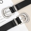 XZQTIVE Women's Leather Belt Ladies Western Belt Silver Gold Buckle