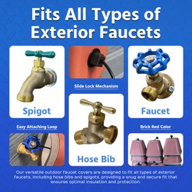 Cold Front Products Faucet Cover - Exterior Faucet Cover - Hose Bib Covers - Water Spigot Protector - Durable Outdoor Faucet Protection - 5.5" x 6.5" x 6.0" (24 Count, Brick Red)