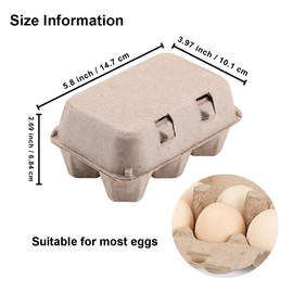 Loving Basso 20 Pack Paper Egg Cartons for Chicken Eggs, Half Dozen Egg Storage Trays Bulk, 6 Count Egg Storage Containers Holder for Family Farm Market Fridge Storing Chicken Duck Eggs