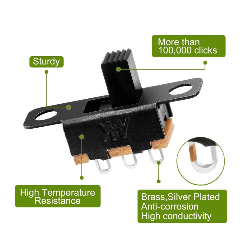 Chanzon SPDT Micro Slide Switch 1p2t 2 Position 20pcs (SS12F15)
