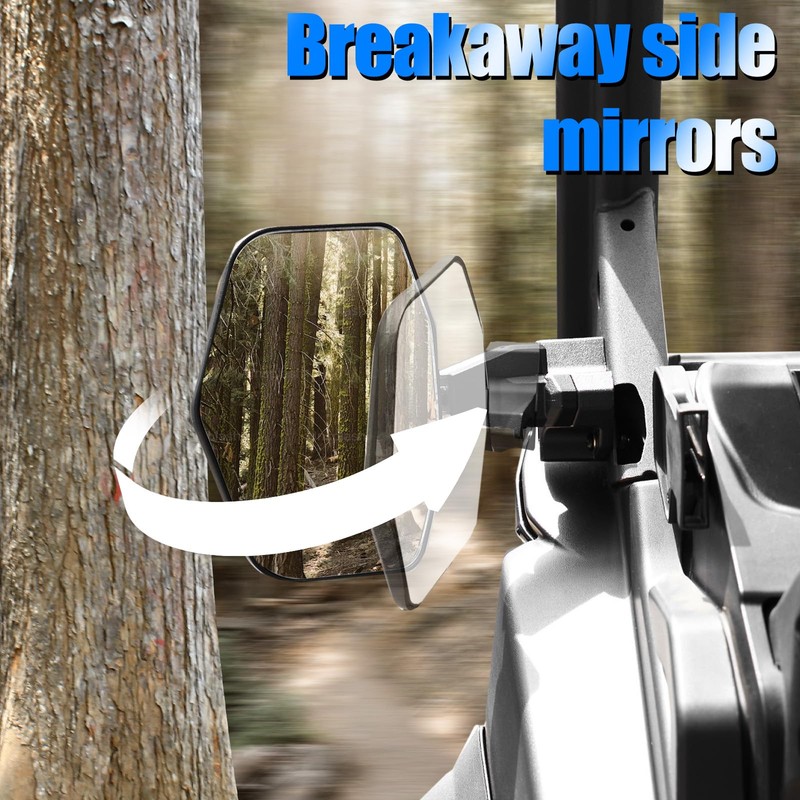 AUPOWER Adjustable Side Mirrors for Can Am Defender 2016-2025 Accessories,
