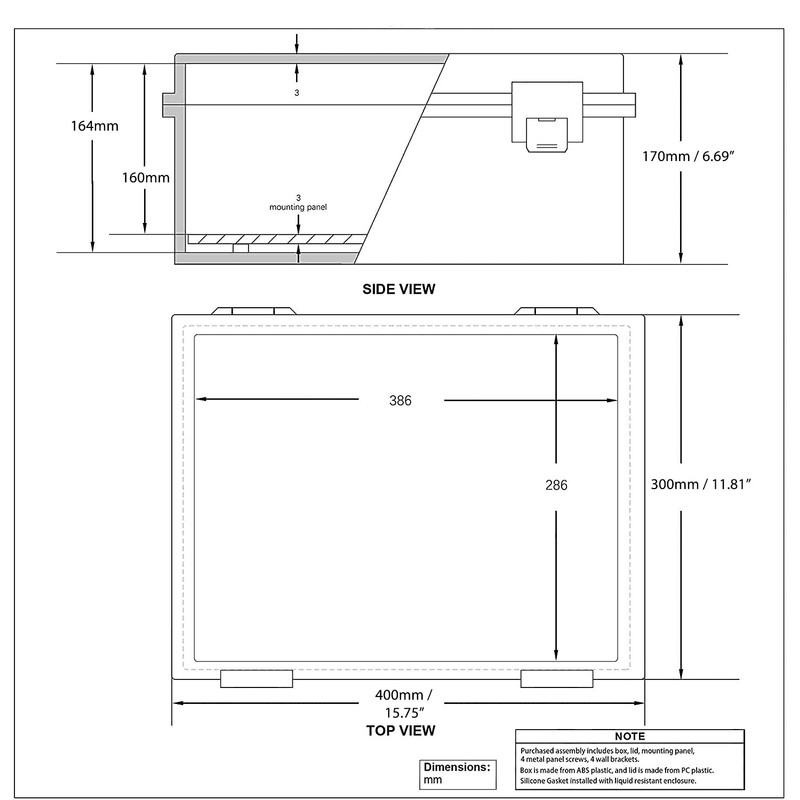 DJC Supply Co. ABS 11.81" x 15.7" x 6.7" Waterproof