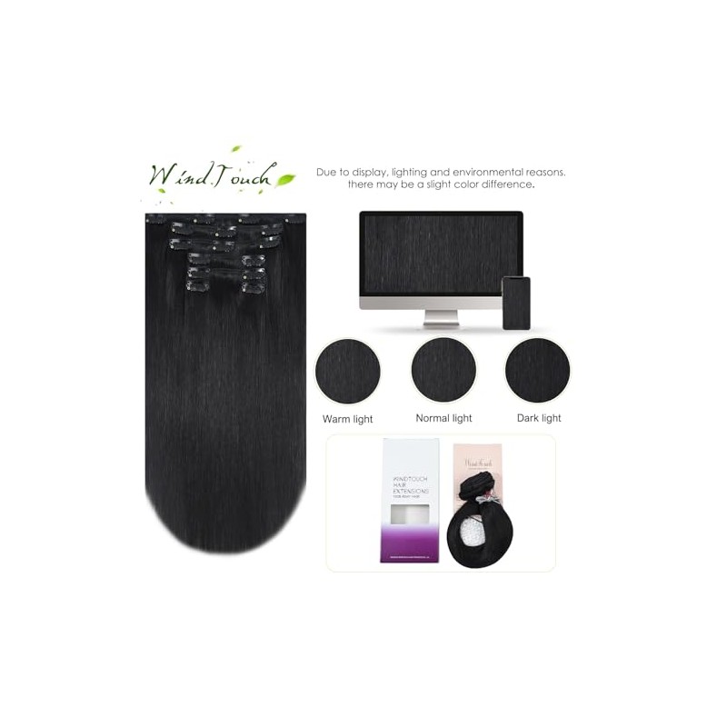 Extensiones de cabello con clip WindTouch Extensiones de cabello humano