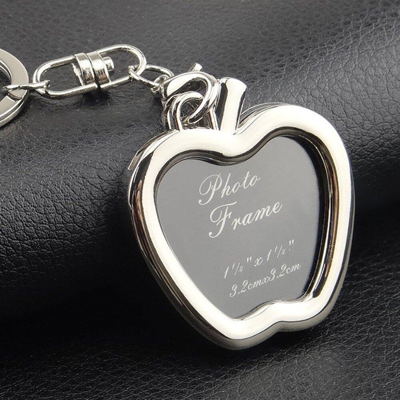 [Dinntty] Apple Keyring Keychain Photo Frame Detachable Keychain Diy Gift
