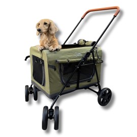LONGDOG IMPRESSIONS Pet Stroller Foldable Travel Crate for Small and Medium Dog and Cat, Portable Pet Travel Carrier, Pet Jogger with Detach Carrier