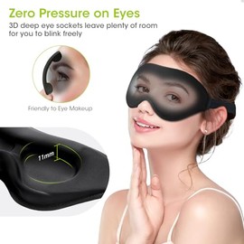Sleep Mask for Side Sleepers, Laitver Updated Design 3D Light Blocking Eye Mask Women & Men, Comfortable & Breathable Pressure-free Sleeping Mask with Adjustable Elastic Band for Travel