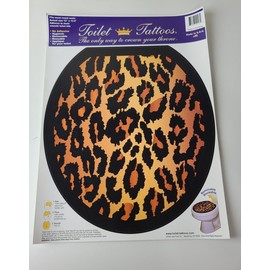 Toilet Tattoos Leopard Print Round Toilet Seat Lid Cover Decor Reusable Vinyl