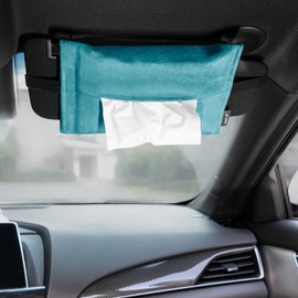 pack all Car Tissue Holder, Premium Microsuede Sun Visor Napkin Dispenser, Wipes Case for Backseat, Vehicle Accessories (Lake Blue)