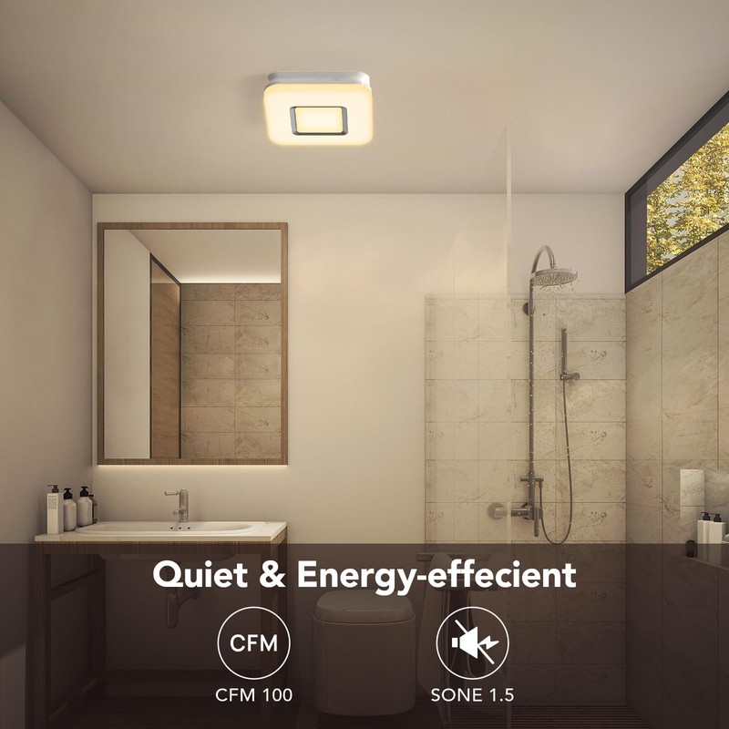 OREiN 2 in 1 Bathroom Exhaust Fan with LED Light,