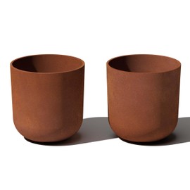 Veradek Patina Series Kona Planter - Round Planter for Outdoor Porch/Garden | Naturally Rusting Planter for All-Weather Use