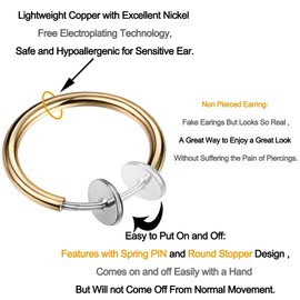 COCHARM Fake Nose Ring Non Piercing Nose Hoop Fake Faux Septum Jewelry Fake Lip Rings Unpierced Clicp on Nose Hoop Non Piercing Earrings