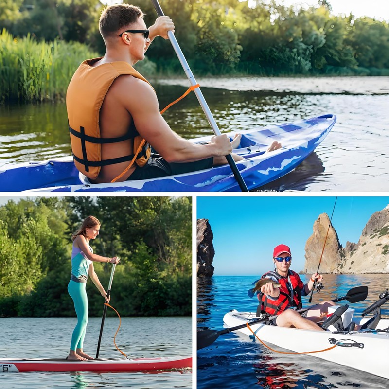 MOOCY Kayak Paddle Leash, 3-7 ft Stretchable Strap Lanyard for