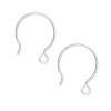 Platinum Ear Wire, 2 Pair Sterling Silver 21 Gauge 20mm
