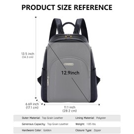 Blofinche Genuine Leather Backpack Purse for Women with Shoulder Strap Small Convertible Daypack Handbag for Lady Work Casual