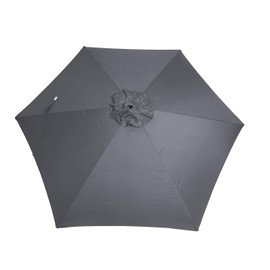 9' Round Umbrella Replacement Canopy - 6 Rib (Gray) Canopy only NOT full umbrella