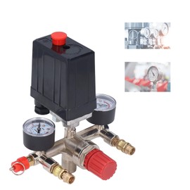Kit De Válvula De Presión Para Compresor De Aire, 16A - 20A Válvula De Control Del Interruptor De Presión Del Compresor De Aire Interruptor Vertical Regulador De Colector 90-120Psi Ac 240V/380V