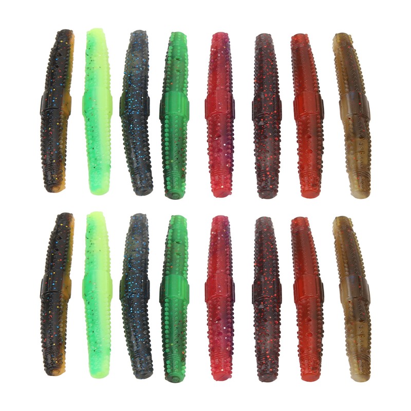 16pcs Soft Lure TPR Bite Resistant Hidden Hook Tip Built