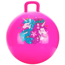 U&C Planet Hopper Ball Jumping Ball Bouncy Ball with Handle for Kids Age 3-6 Sit and Bounce 18 inches Hopping Ball with Pump