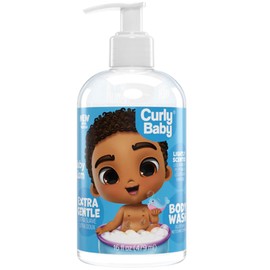 CurlyBaby Body Wash - Gentle Moisturizing Baby Wash for Sensitive Skin & Hair, Tear-Free, Dermatologist-Tested, Light Clean Scent, Cruelty-Free, Perfect for Newborns & Infants - 16 oz