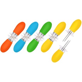 Corn Holders, AUGSUN 10Pcs/5 Pairs Corn Cob Holders Stainless Steel Corn on The Cob Holders BBQ Fork Skewers for Home Cooking Parties Camping