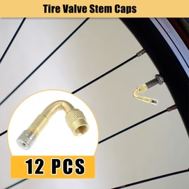 X AUTOHAUX Pack of 12 Valve Extension 45 Degree Valve Extension Copper Valve Adapter Angle Tyre Valve Extension Angle Valve for Car Motorcycle Bicycle