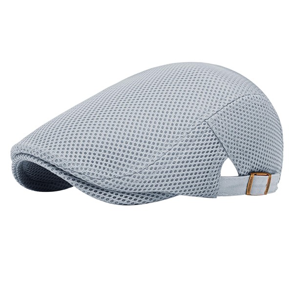 Men's Cool Mesh Flat Cap Classic Breathable Adjustable Baker Ivy