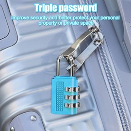 Udbrud Combination Lock, Pack of 6 3 Digit Combination Lock, Resettable Small Padlock, Combination Lock, Suitcase Lock for Suitcases, Lockers, Backpacks, Diaries