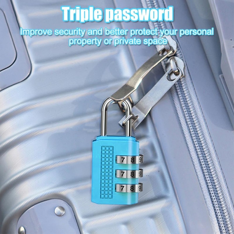 Udbrud Combination Lock, Pack of 6 3 Digit Combination Lock,