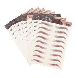 WOONEKY 8pcs Realistic Eyebrow Stickers Easy to Apply Perfect for Sparse Brows Makeup Stickers for Women