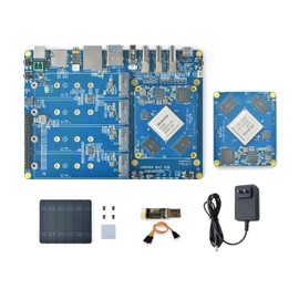 WayPonDEV CM3588 Network Storage Module NAS Kit, 16GB LPDDR4 Single Board Computer, RK3588 2.4GHz CPU 6TOPs NPU Mali-G610 GPU, Support 4X NVMe SSD for Home Cloud Server, 8K Video Encoders (8+64GB)