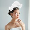 MWOOT Feather Hair Band, 1920s Fascinator Headpiece for Women, White