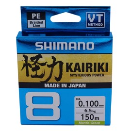 SHIMANO Kairiki 8, 150 metres, Mantis green, 0.230 mm/22.5 kg, 8-fold braided fishing line, 59WPLA58R07