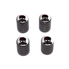 GRAPHICS & MORE Zombie Outbreak Response Team - Blood - Skull Gas Mask - Tire Rim Wheel Valve Stem Caps - Black