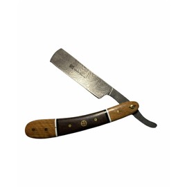 Hand Made Damascus Steel Barber Folding With Shaving Razor and Olive wood handle Classic Barber Edge Men Straight Razor Leather Case Strop Shave Great Gift (Traditional)