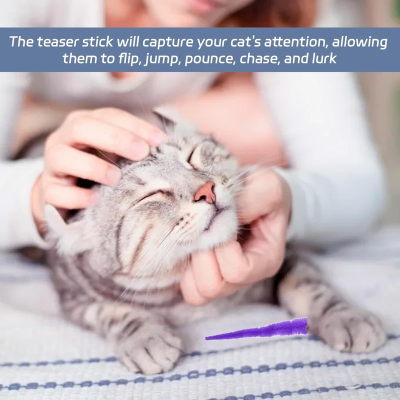 Gaaines 12 Pcs Cat Wand Toy Refills,Cat Teaser Furry Tail