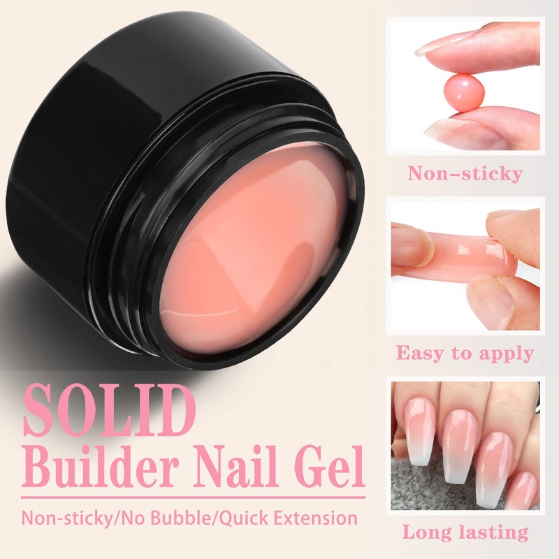 LOUINSTIC Solid Builder Gel for Nails Non-sticky, Builder Gel Nail