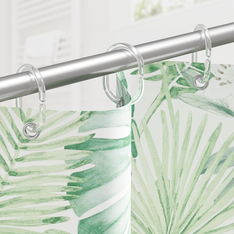 Amazer Plastic Shower Curtain Rings, Shower Curtain Hooks, 24 Pcs