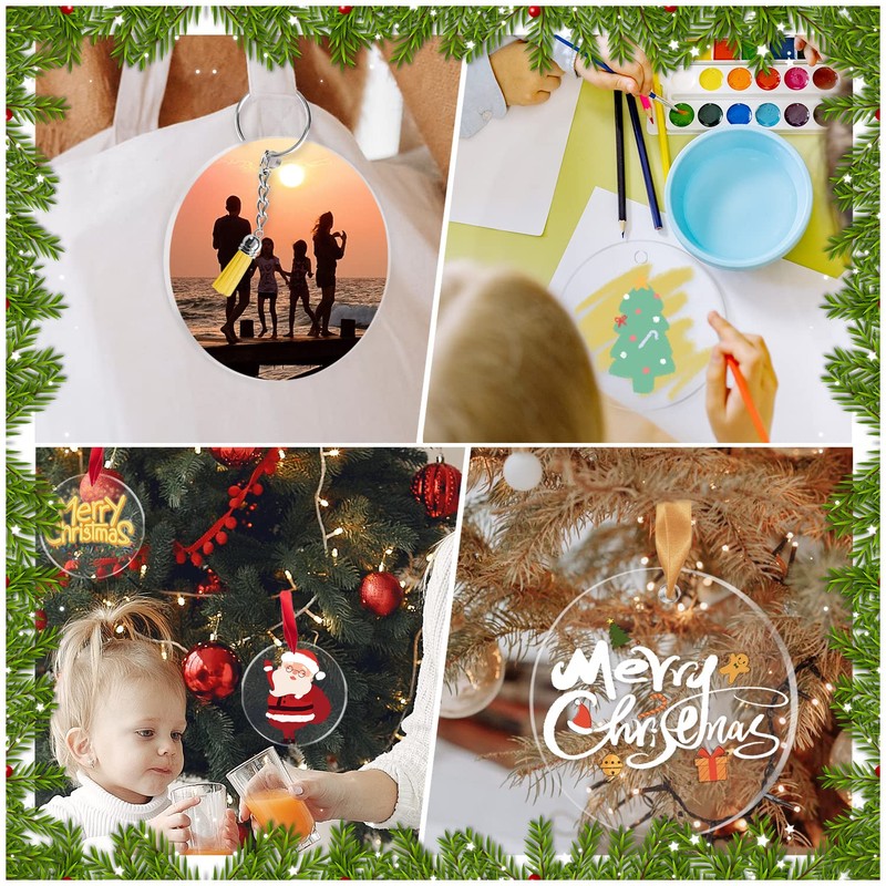 4 Inch Clear Acrylic Ornaments for Crafts- 30 Pieces Blank