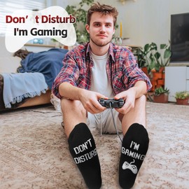 Nirohee Do Not Disturb I'm Gaming Socks,Birthday Gifts for Men,Mens Birthday Gift Ideas,Gaming Socks for Teen Boys,Him,Dad,Boyfriend