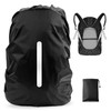 LAMA Backpack Rain Cover Waterproof Rain Cover School Bag with Reflective Strips Adjustable Buckle S (18L-25L) M (26L-40L) L (41L-55L), black