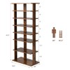 KOTEK 7 Tiers Tall Shoe Rack, Narrow Wooden Entryway Shoe