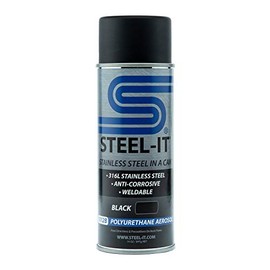 Stainless Steel Coatings, INC. Steel-it Polyurethane 14oz Spray Can (Black, 2 cans)