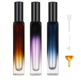 WUSJCOF 3 Stück nachfüllbarer tragbarer Parfümzerstäuber mit Trichter und Tropfer, Glasparfümzerstäuber für Reisen, Partys, Männer und Frauen (10ml)