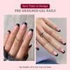 150 PCS Press on Nails French Tip Fake Nails Medium