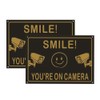 Andchi 2-Pack Smile You Are On Camera Signs Aluminium Material,