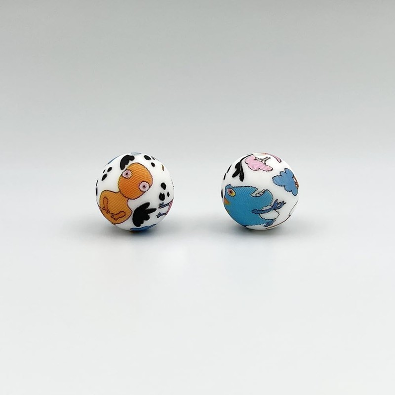30Pcs Silicone Printed Beads Alien Print Beads 15mm Unique Alien
