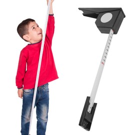 Altimeter, 2 Meter Compact Wall Stadiometer Wall Mounted Tape Measure Body Height Height Chart Height Gauge Wall Mounted Rod Gauge for Adults, Black